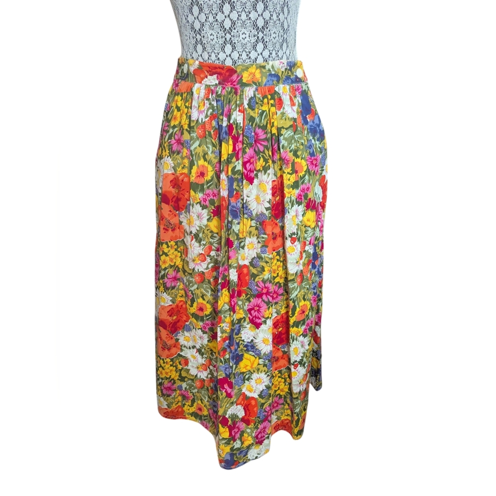 Vintage Floral Multicolor Skirt & Matching Top - Picture 8 of 13
